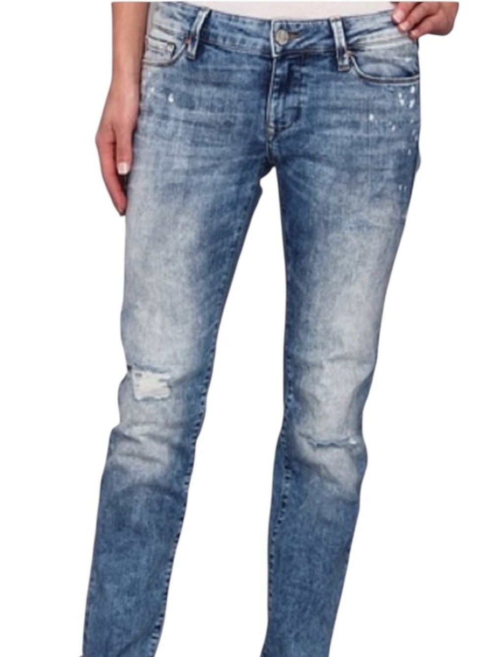 MAVI Emma Relaxed Straight Leg Distress Wash Jeans Size 26